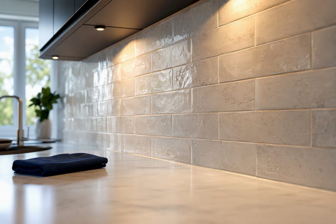 Fresh ceramic tile kitchen backsplash