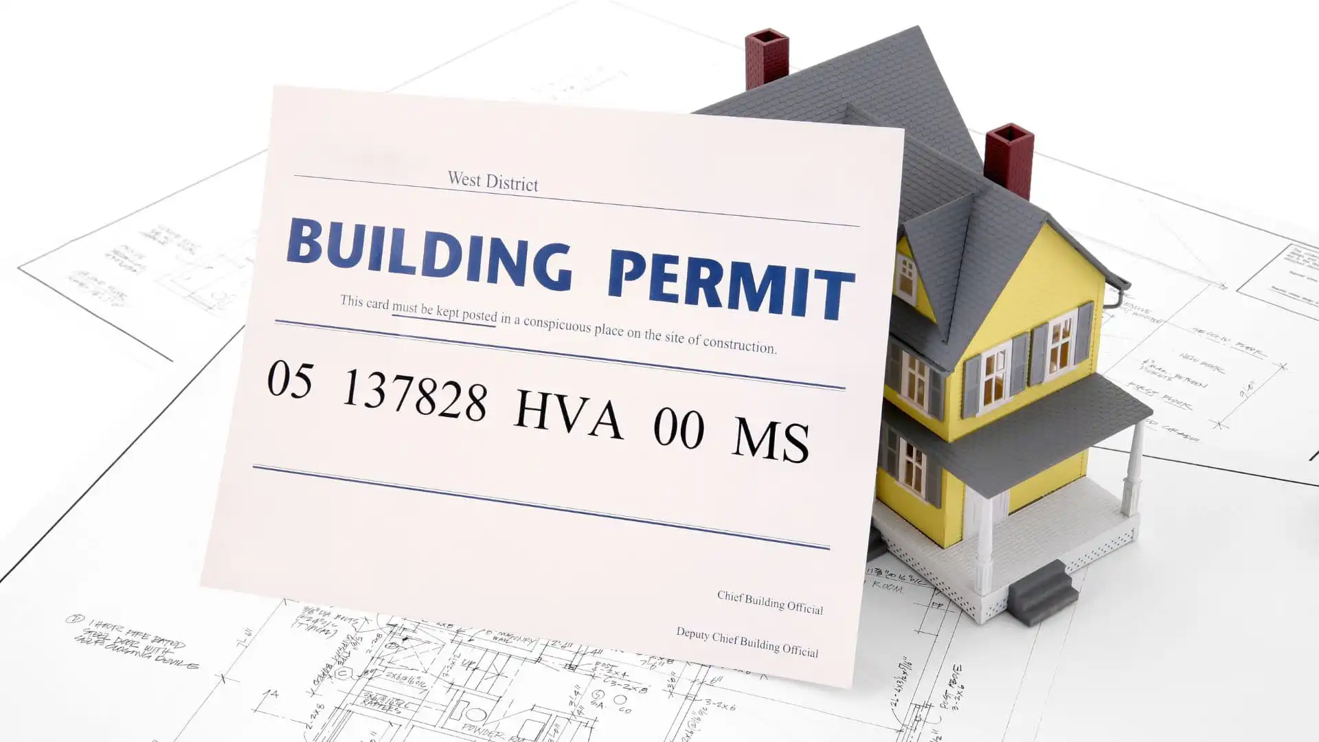 Building permit paperwork for a Florida home remodel