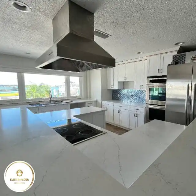 Finished kitchen cabinetry and island in Clearwater